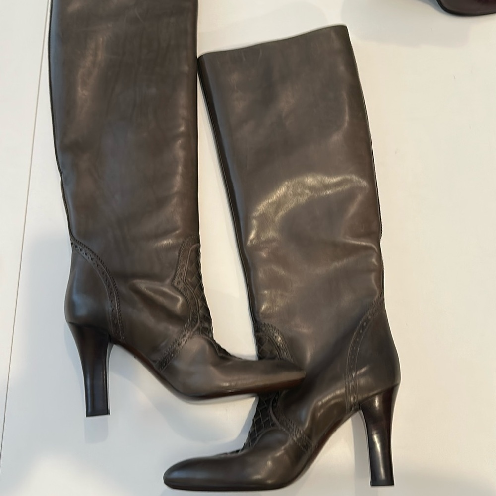 Bottega Veneta Dark Brown Knee-High Boots